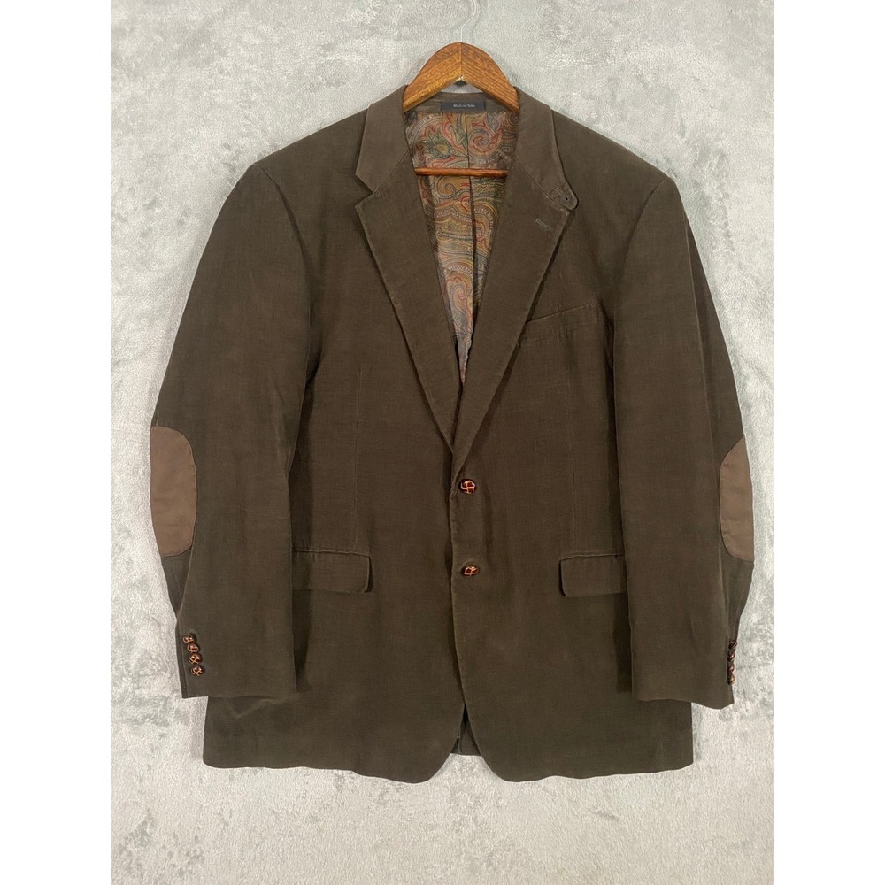 Lauren Ralph Lauren Blazer 44L Brown Corduroy Sport Coat Elbow Patches Preppy